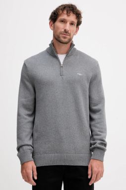 Bavlnený sveter Gant tmavomodrá farba