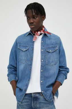 Rifľová košeľa G-Star Dakota slim pánska, slim, s klasickým golierom, D23616-D252