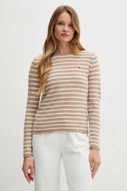 Vlnený sveter Tommy Hilfiger tmavomodrá farba, ľahké, WW0WW40264