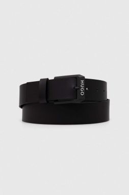 Kožený opasok HUGO Gelio-B_Sz40 pánsky,čierna farba,50503404