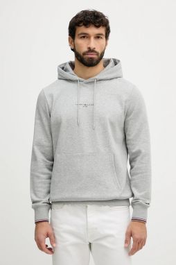 Mikina Tommy Hilfiger čierna farba, s kapucňou, MW0MW32673