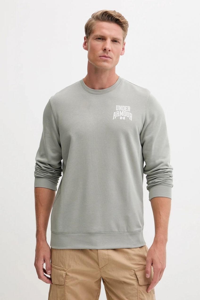 Mikina Under Armour pánska, zelená farba, s potlačou