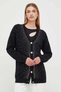 Vlnený kardigán Marciano by Guess čierna farba