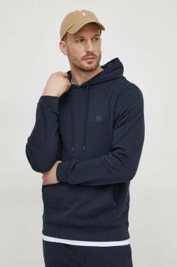 Bavlnená mikina Boss Orange Wetalk pánska, tmavomodrá farba, s kapucňou, jednofarebná, 50509314