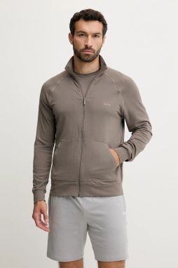 Mikina s kapucňou BOSS Mix&Match Jacket Z šedá farba, jednofarebná, 50515307