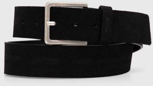 Kožený opasok HUGO Gionio-sd_Sz40 pánsky, hnedá farba, 50512843