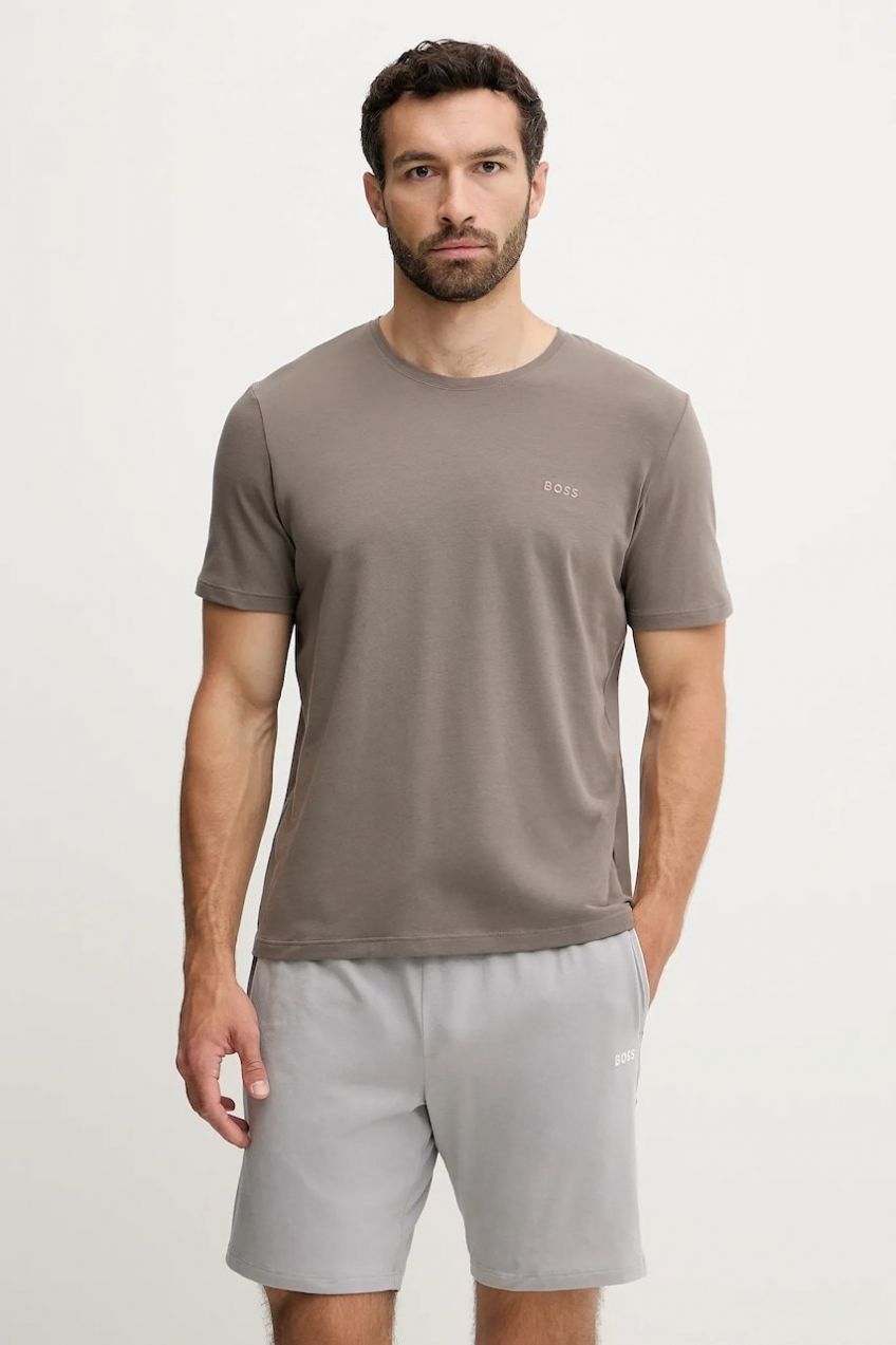 Tričko BOSS Mix&Match T-Shirt R biela farba, melanžové, 50515312