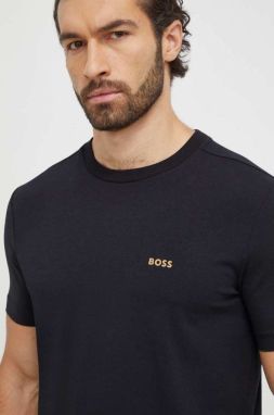 Tričko Boss Green Tee pánske. čierna farba, s potlačou, 50506373