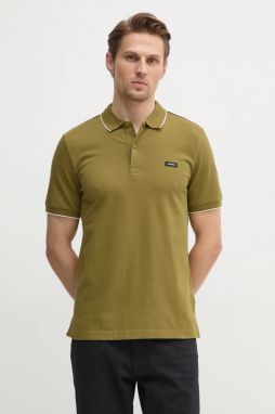 Polo tričko Calvin Klein pánske, čierna farba, jednofarebné, K10K112751