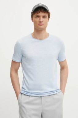 Bavlnené tričko Sisley pánske, jednofarebné, 3WF0S101K