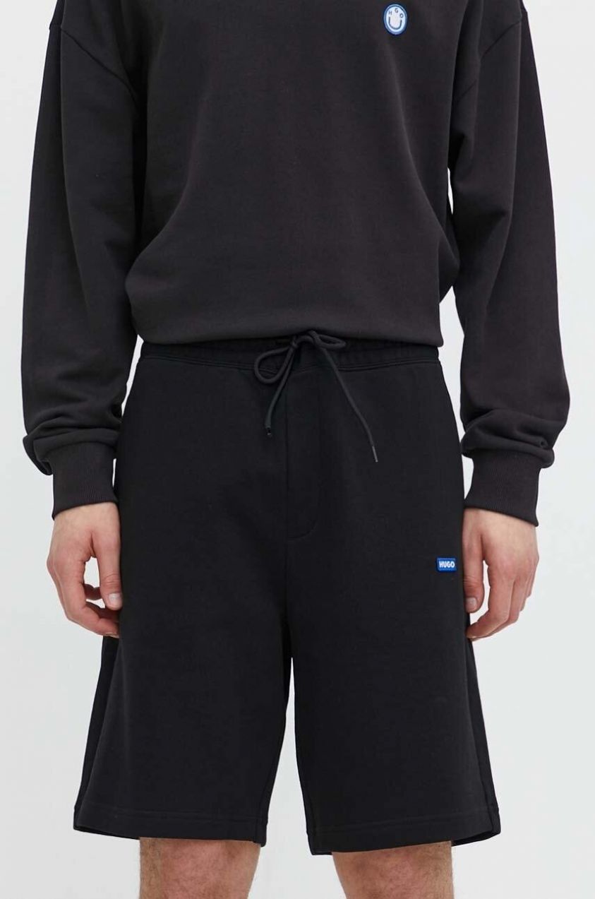 Bavlnené šortky Hugo Blue Nasensio čierna farba,50522364