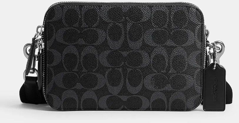 Kožená taška Coach šedá farba