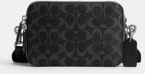 Kožená taška Coach šedá farba