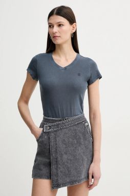 Bavlnené tričko G-Star Overdyed eyben slim v t 2.0 dámsky, tmavomodrá farba, D24533-B059