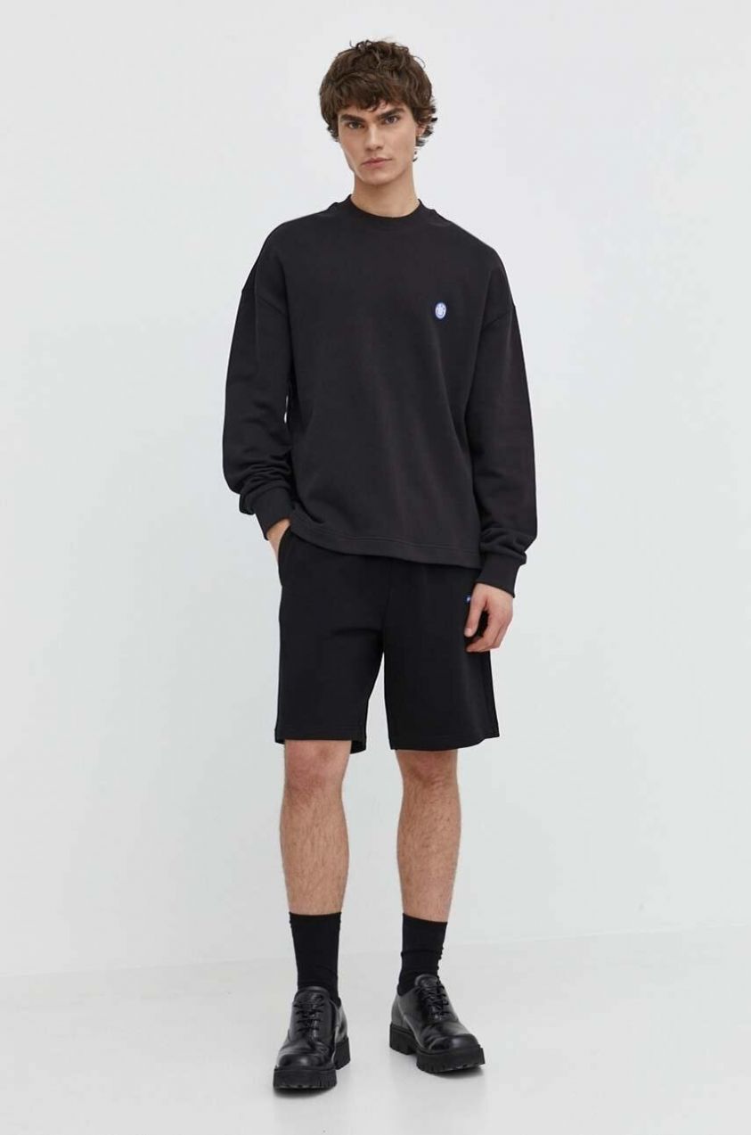 Bavlnená mikina Hugo Blue Ninnyo pánska,čierna farba,s nášivkou,50522371