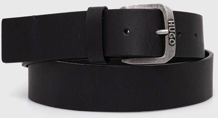 Kožený opasok Hugo Blue Berker_Sz40 pánsky,čierna farba,50522158