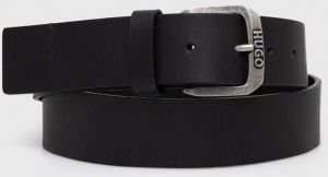 Kožený opasok Hugo Blue Berker_Sz40 pánsky,čierna farba,50522158