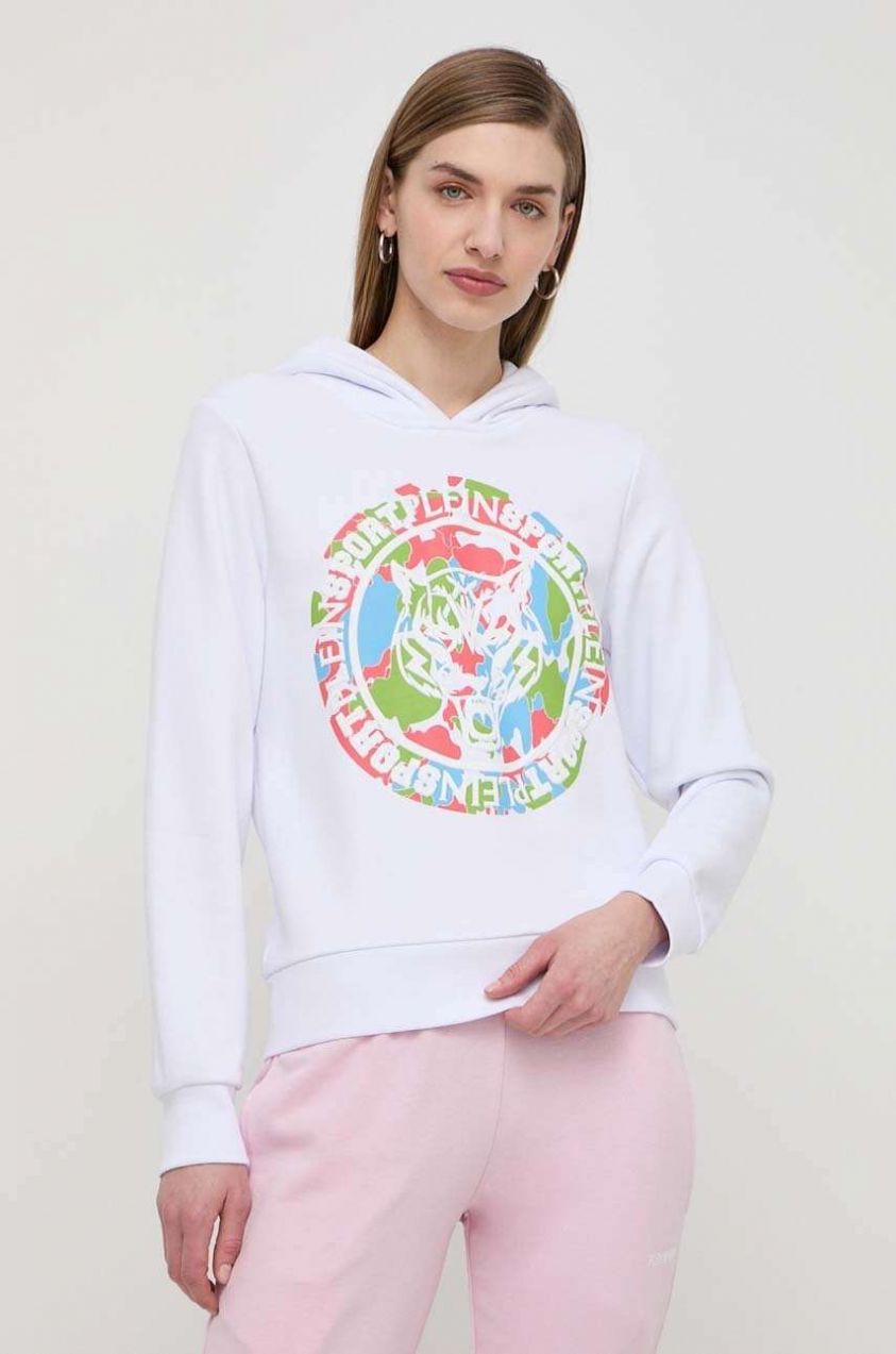 Mikina PLEIN SPORT dámska, s kapucňou, s potlačou