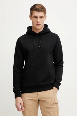 Mikina Peak Performance pánska, čierna farba, s kapucňou, jednofarebná