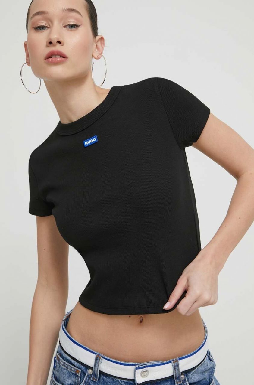 Tričko Hugo Blue Baby Tee_B dámske,čierna farba,50510749