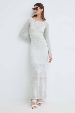 Šaty Marciano by Guess HYDRA šedá farba, maxi, rovný strih, 4GGK06 5811Z