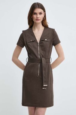 Šaty Morgan RISTI zelená farba, mini, áčkový strih, RISTI