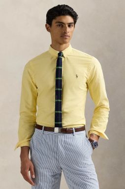 Bavlnená košeľa Polo Ralph Lauren fialová farba, regular, s golierom button-down, 710805562