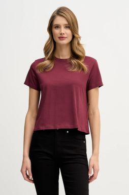 Bavlnené tričko Sisley dámske, béžová farba, 3I1XL101S