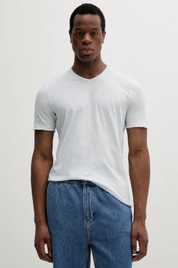 Bavlnené tričko Sisley pánske, čierna farba, jednofarebná