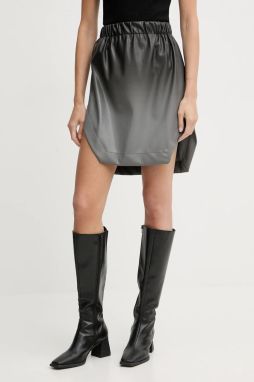 Sukňa MMC STUDIO béžová farba, mini, rovný strih, SQUER.SKIRT