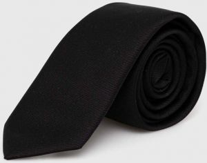 Kravata HUGO Tie cm 6 metal det. čierna farba, 50503476