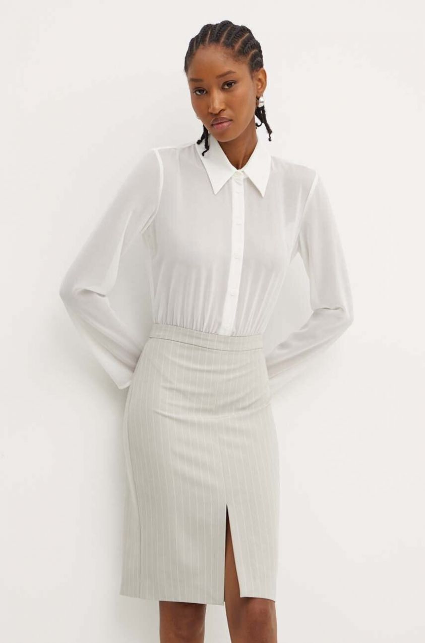 Šaty Patrizia Pepe šedá farba, mini, priliehavé, 8A1399 A457