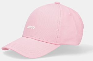 Bavlnená šiltovka HUGO Cara čierna farba, s nášivkou, 50519255
