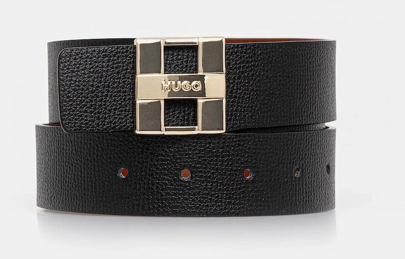 Obojstranný kožený opasok HUGO Zita-C-G_Sr35 béžová farba, 50522681