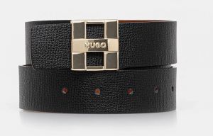 Obojstranný kožený opasok HUGO Zita-C-G_Sr35 béžová farba, 50522681