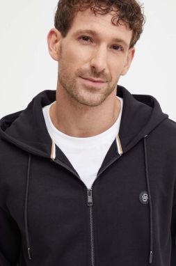 Mikina BOSS C-Spence 01 pánska, čierna farba, s kapucňou, jednofarebná, 50520303