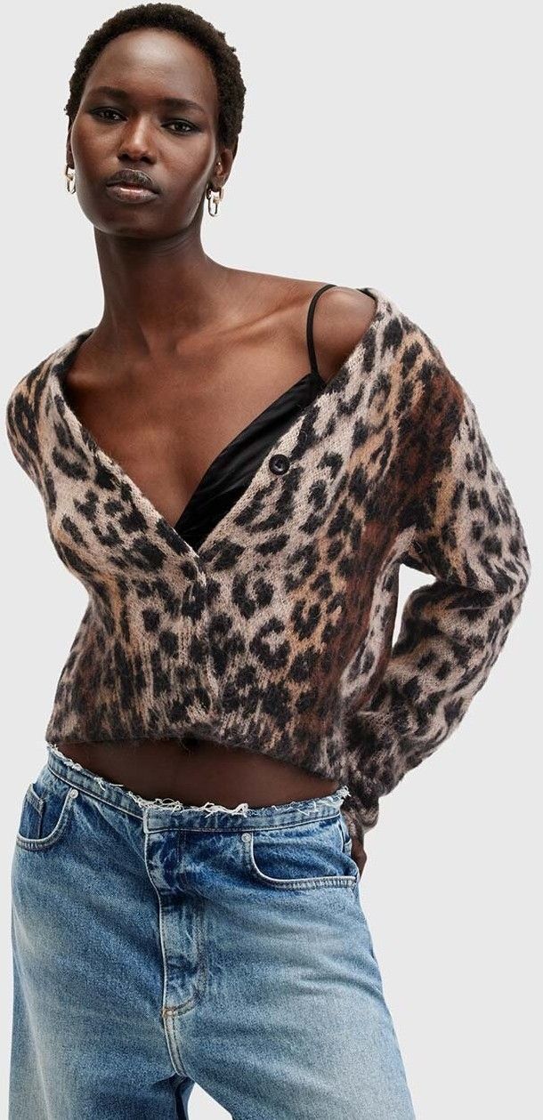 Vlnený kardigán AllSaints WICK čierna farba, W024KB