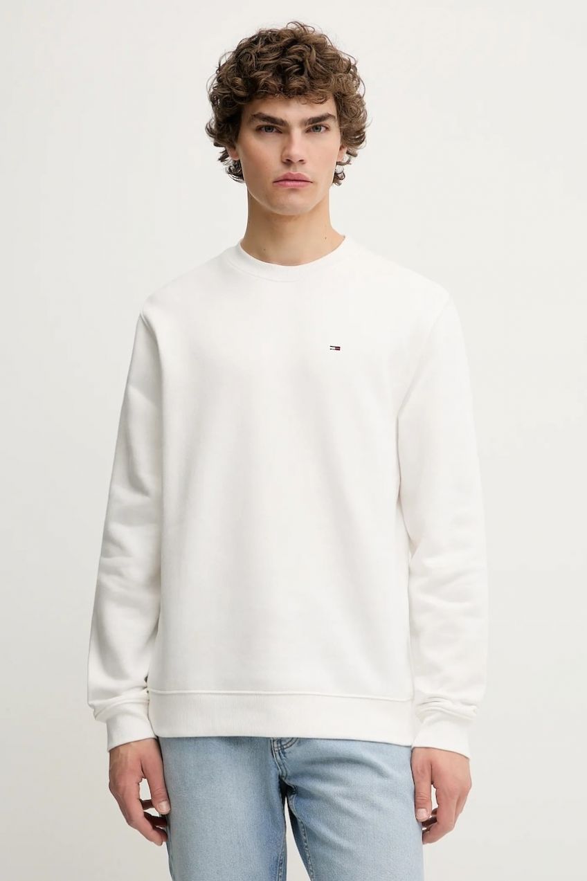 Mikina Tommy Jeans béžová farba, jednofarebná, DM0DM20741