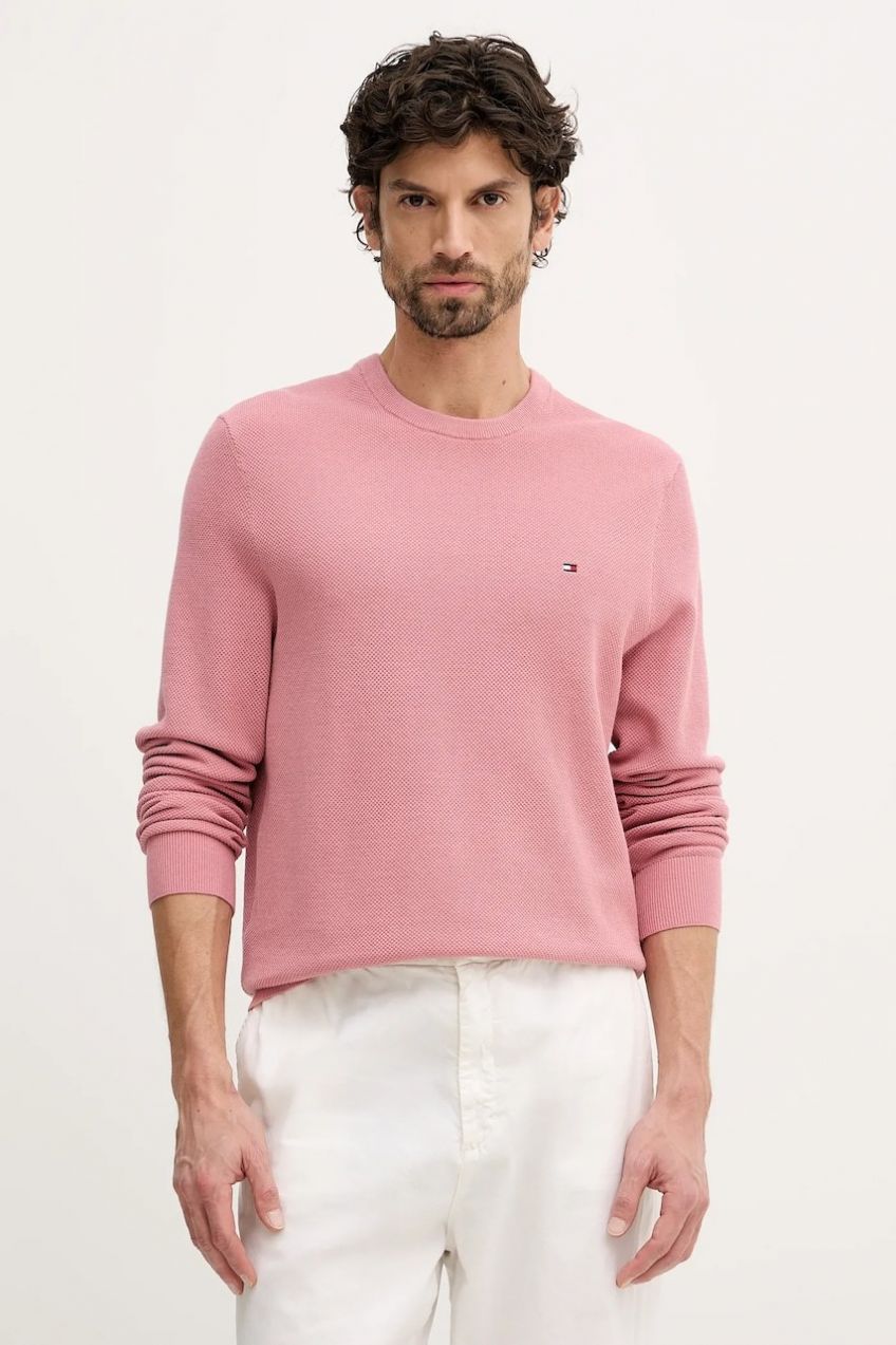 Bavlnený sveter Tommy Hilfiger čierna farba, ľahký, MW0MW36347