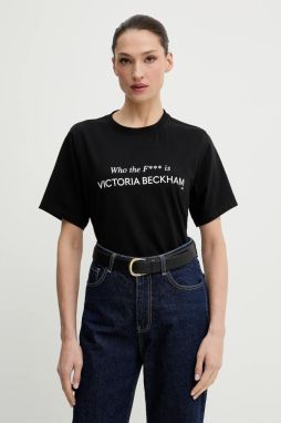 Bavlnené tričko Victoria Beckham dámske, biela farba, 1424JTS005949A