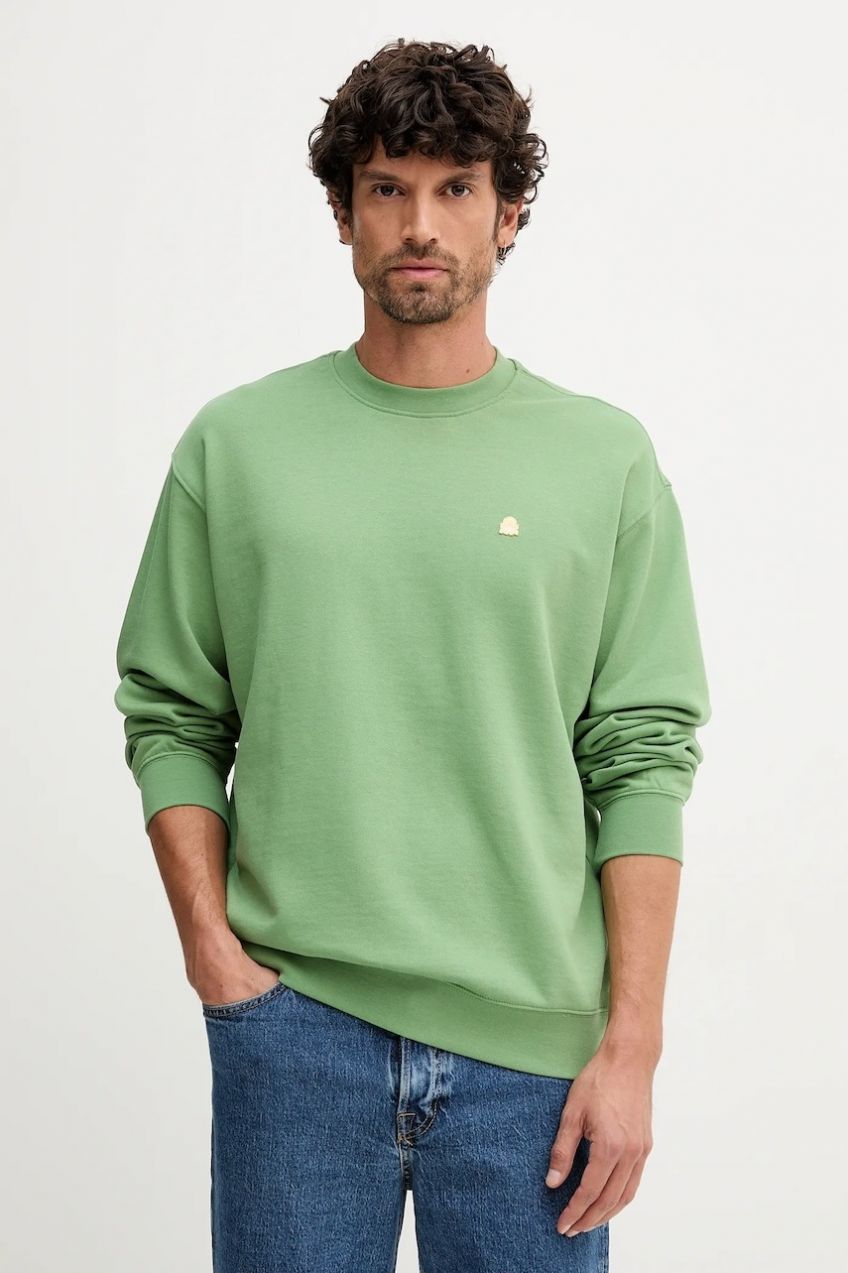 Bavlnená mikina United Colors of Benetton modrá farba, jednofarebná, 342ZU1093