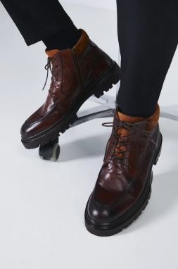 Členkové topánky Medicine pánske, hnedá farba