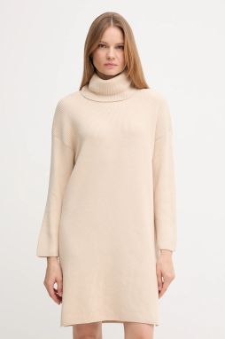 Šaty Barbour béžová farba, mini, oversize, LDR0559