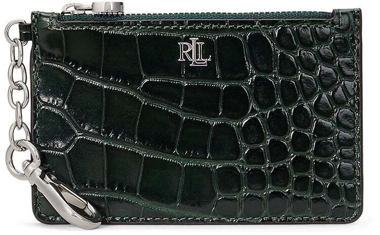 Kožená peňaženka Lauren Ralph Lauren dámska, zelená farba, 432951705