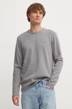 Tričko s dlhým rukávom Boss Orange Tempesto pánske, šedá farba, jednofarebné, 50520725