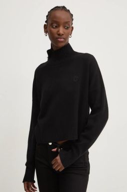 Sveter Hugo Blue Sesty_B dámsky, čierna farba, s polorolákom, 50522508