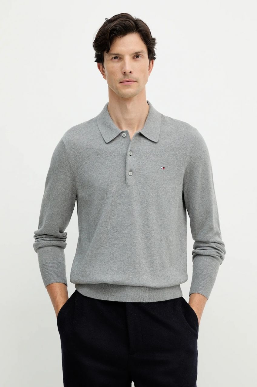 Sveter s prímesou kašmíru Tommy Hilfiger tmavomodrá farba, ľahké, MW0MW36519