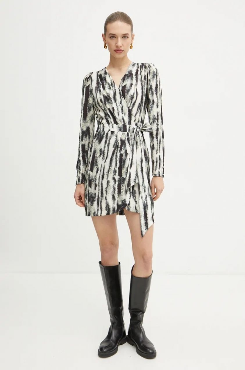 Šaty Morgan ROZEL.F béžová farba, mini, áčkový strih, ROZEL.F