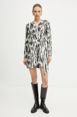 Šaty Morgan ROZEL.F béžová farba, mini, áčkový strih, ROZEL.F