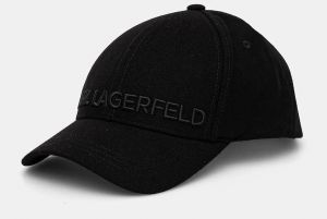 Vlnený šilt Karl Lagerfeld čierna farba, s nášivkou, 544121.805614